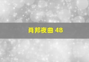 肖邦夜曲 48